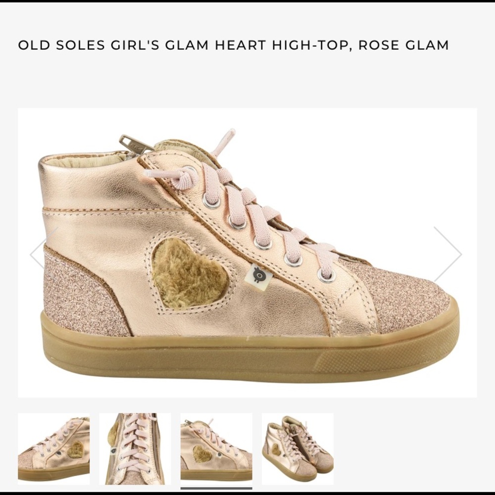 OLDSOLES Glam Heart Girl Shoe Hi Top #6039 US 3.5